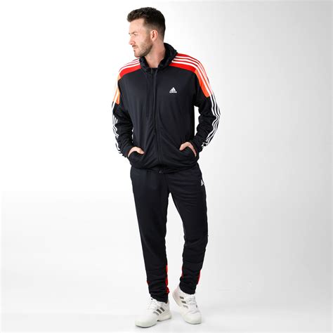 adidas original herren baumwolle trainingsanzug marineblau rot|adidas trainingsanzüge herren.